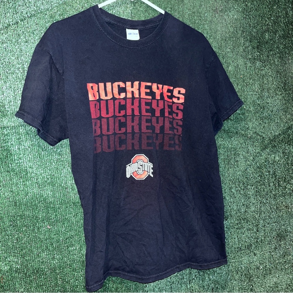 vintage Y2K Ohio State Buckeyes Black T-Shirt L NCAA College Football Columbus